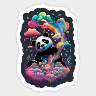 Happy Rainbow Panda Sticker